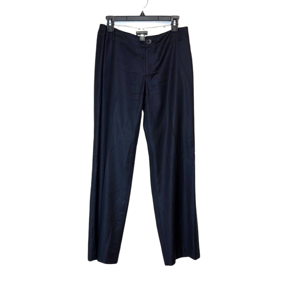 Banana Republic womens 2000s trousers size 4 navy pinstripe low rise relaxed leg